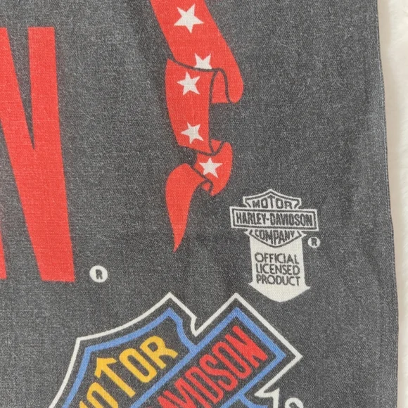 Harley Davidson Motorcycles‎ American Eagle Black Bandana Logo Made In USA - Picture 3 of 4